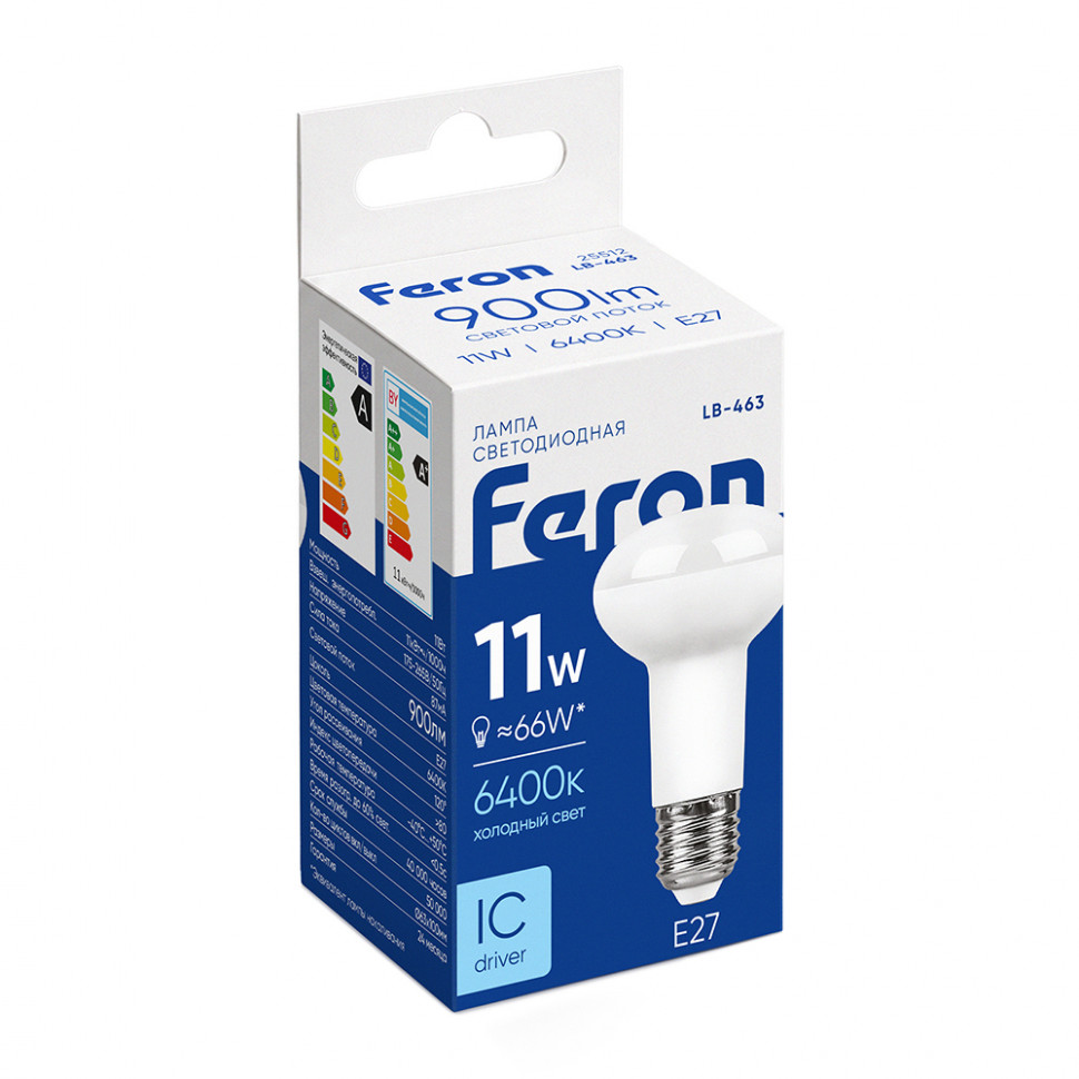 Лампа светодиодная Feron LB-463 E27 11W 175-265V 6400K, артикул FERON 25512
