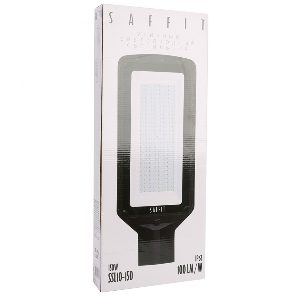 Светодиодный уличный консольный светильник SAFFIT SSL10-150 150W 5000K 230V, черный, артикул SAFFIT 55235