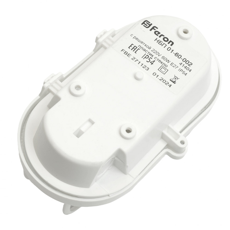 Светильник накладной с решеткой  IP54, 220V 60Вт Е27, НБП 01-60-002, артикул FERON 41404