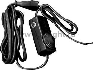 Сетевой шнур с диммером 230V 1,5+0,5м, черный цвет , DM103-200W 23059 Сетевой шнур с диммером цвет: черный
