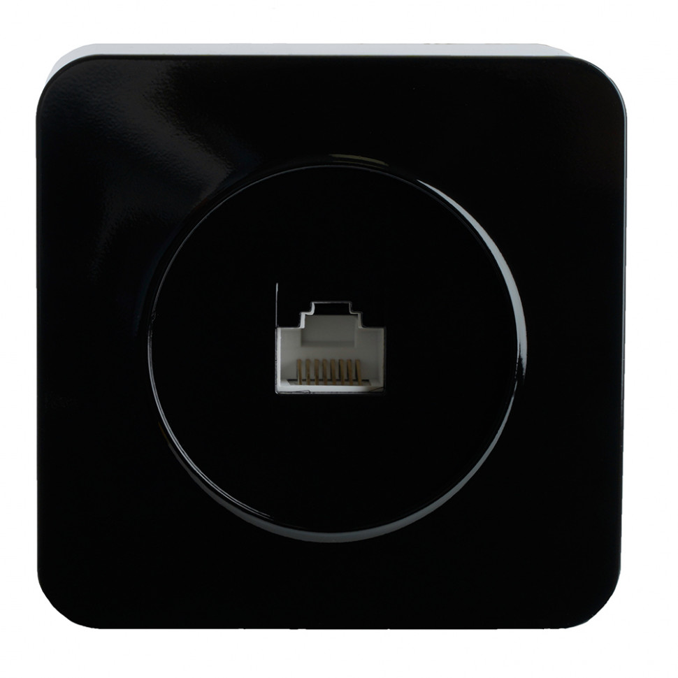 Розетка RJ-45 открытой установки, 1-местная, STEKKER, серия София, черный, MST00-20-02, артикул STEKKER 49312