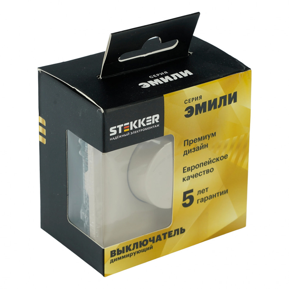 Выключатель диммирующий (механизм), STEKKER, 250В, 500W, серия Эмили, RSW10-5106-08, кашемир, soft touch, артикул STEKKER 49894