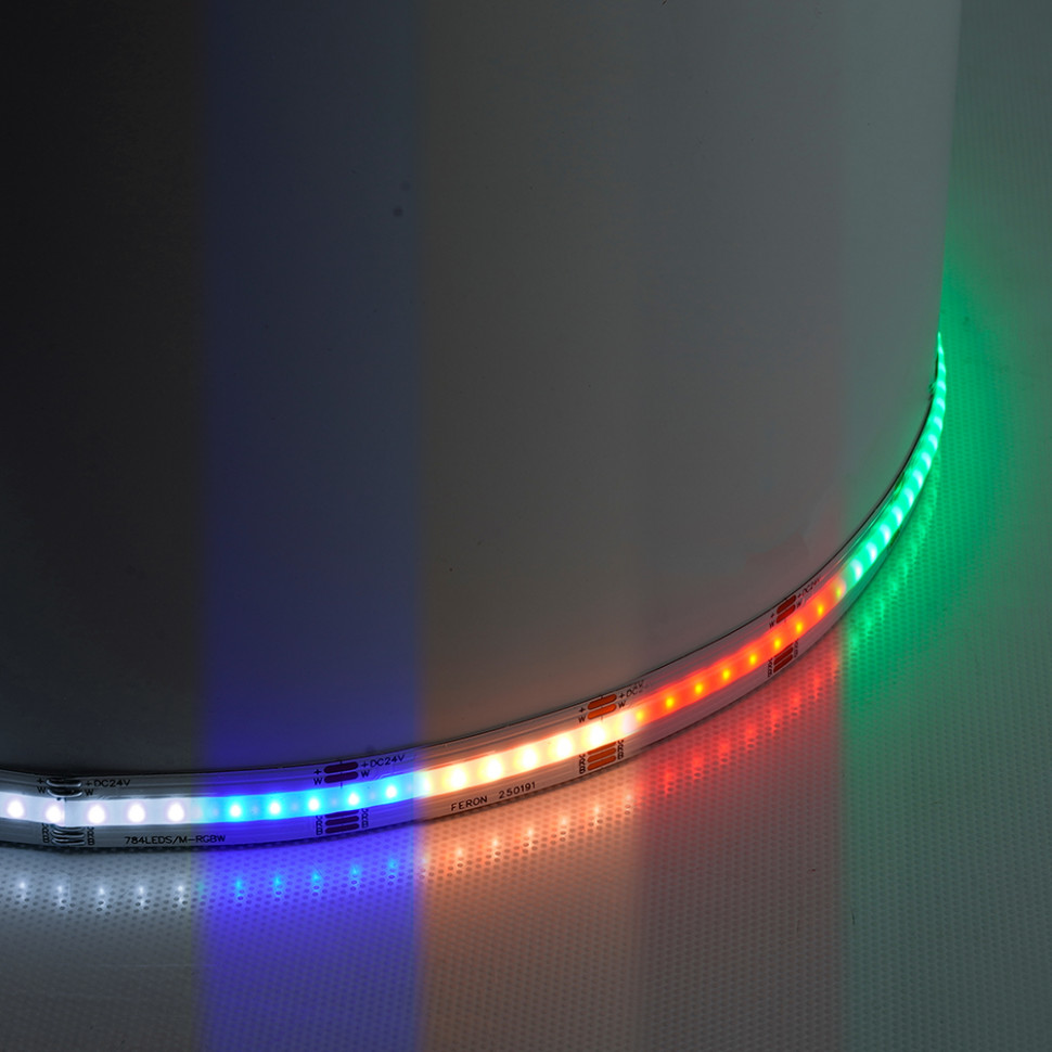 Лента светодиодная  784SMD(2110)/ 19Вт/м 24V 5000*12*2.3мм RGB+6000К, IP20, LS537 FERON, артикул FERON 53335