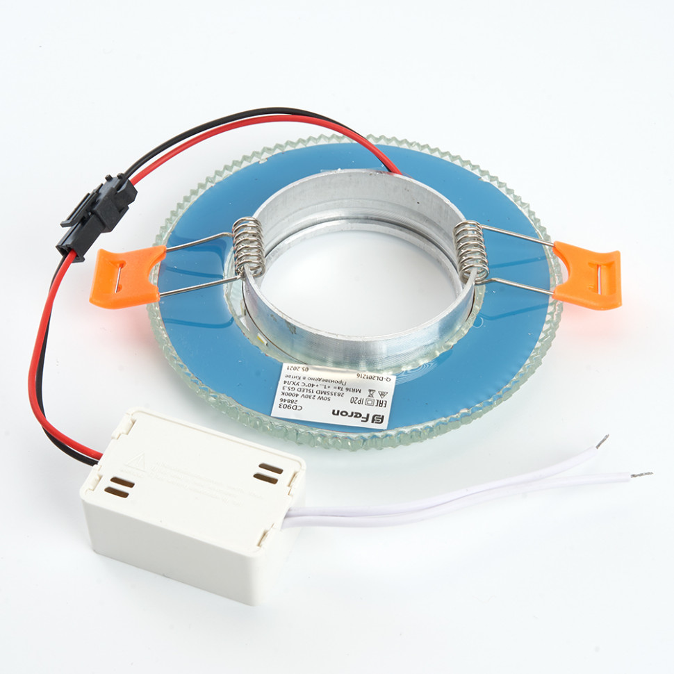 Светильник встраиваемый с белой LED подсветкой Feron CD903 потолочный MR16 G5.3 белый, артикул FERON 28846