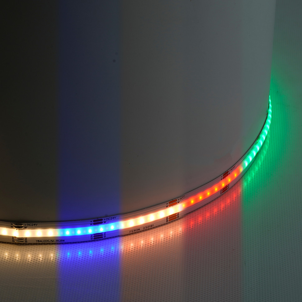 Лента светодиодная  784SMD(2110)/ 19Вт/м 24V 5000*12*2.3мм RGB+3000К, IP20, LS537 FERON, артикул FERON 53333