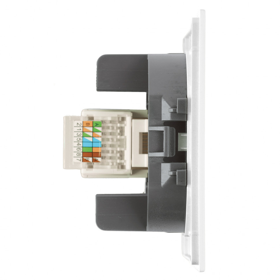 Розетка компьютерная 1-местная RJ-45 (механизм), STEKKER, серия Мия, RST00-3117-01, белая магнолия, артикул STEKKER 50436