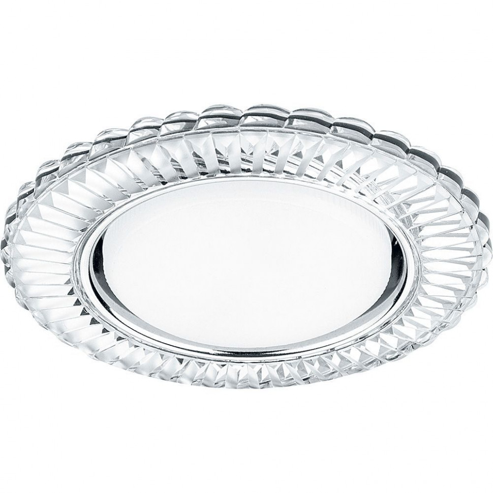 Светильник встраиваемый с белой LED подсветкой Feron CD4044 потолочный GX53 без лампы, прозрачный, хром, артикул FERON 41306