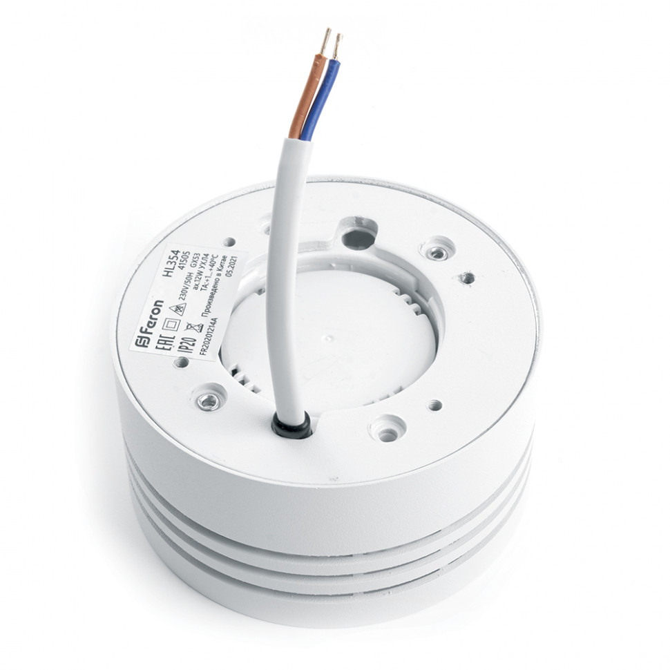 Светильник потолочный Feron HL354 12W, 230V, GX53, белый, артикул FERON 41505