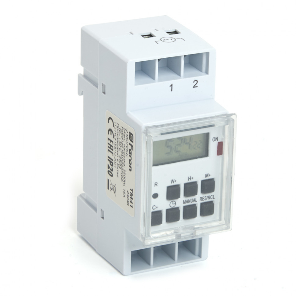 Таймер реле времени на DIN-рейку Feron TM41 3500W/16A, артикул FERON 23248