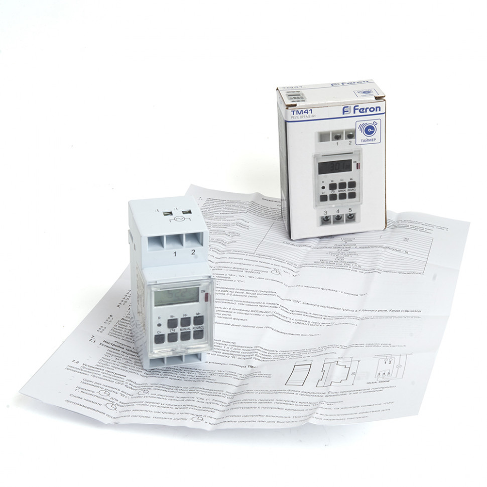 Таймер реле времени на DIN-рейку Feron TM41 3500W/16A, артикул FERON 23248