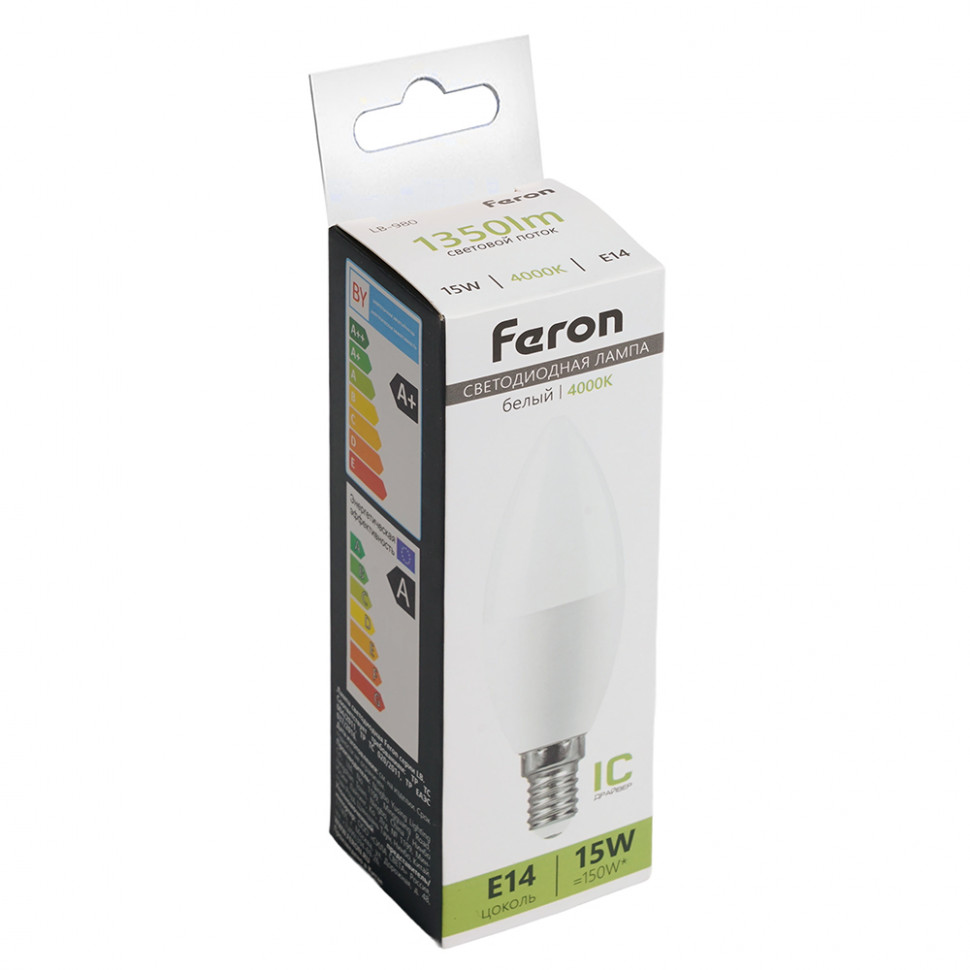 Лампа светодиодная Feron LB-980 Свеча E14 15W 175-265V 4000K, артикул FERON 52073