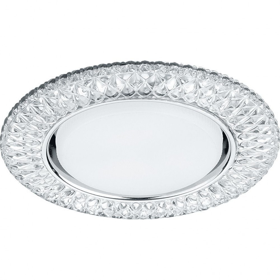 Светильник встраиваемый с белой LED подсветкой Feron CD4043 потолочный GX53 без лампы, прозрачный, хром, артикул FERON 41305