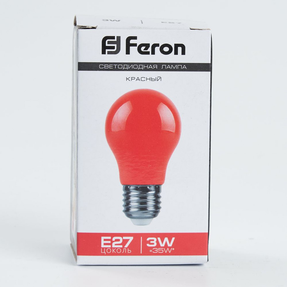 Лампа светодиодная Feron LB-375 E27 3W матовая 230V красная, артикул FERON 25924