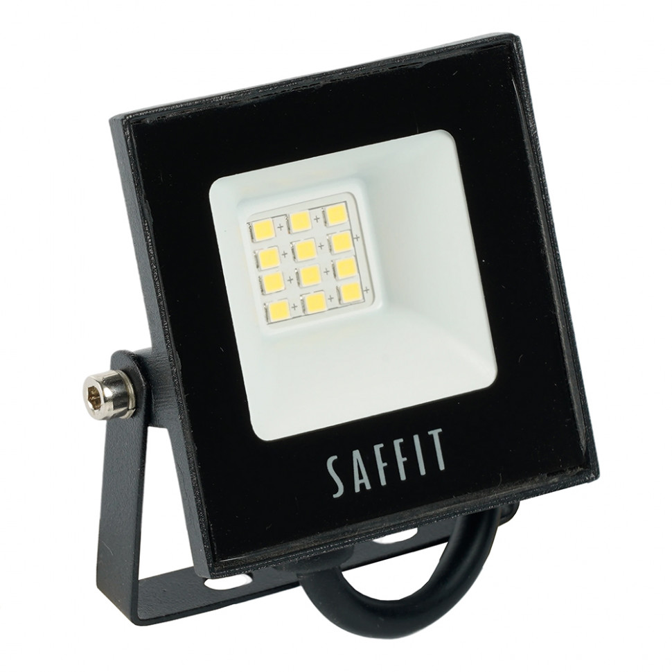 Светодиодный прожектор SAFFIT SFL90-10 IP65 10W 6400K черный, артикул SAFFIT 55067