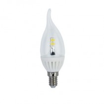 Лампа светодиодная Ecola candle   LED Premium  4,0W 220V E14 2700K 320° прозрачная свеча на ветру искристая точка (керамика) 125х37