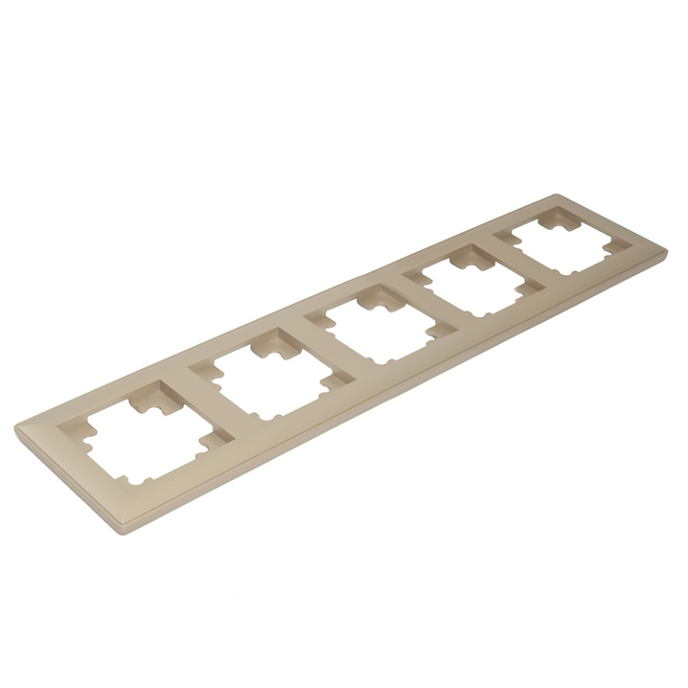 Рамка STEKKER, PFR00-7005-02 5-местная, пластик, серия Катрин, шампань, артикул STEKKER 39806