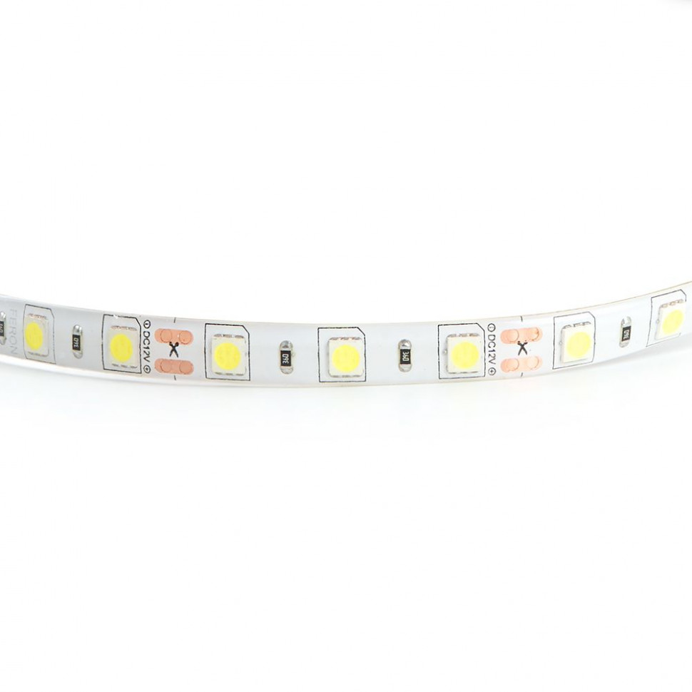 Светодиодная LED лента Feron LS607, 60SMD(5050)/m 14.4W/m 12V IP65 5m 6500К, артикул FERON 27652