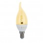 Лампа светодиодная Ecola candle   LED Premium  4,0W 220V E14 золотистая 320° прозрачная свеча на ветру искристая точка (керамика) 125х37 C4UG40ELC - C4UG40ELClb.jpg