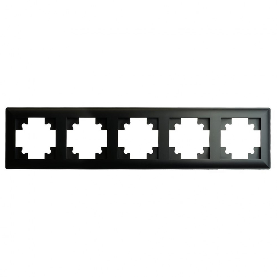Рамка STEKKER, PFR00-7005-05 5-местная, пластик, серия Катрин, черный, артикул STEKKER 39816
