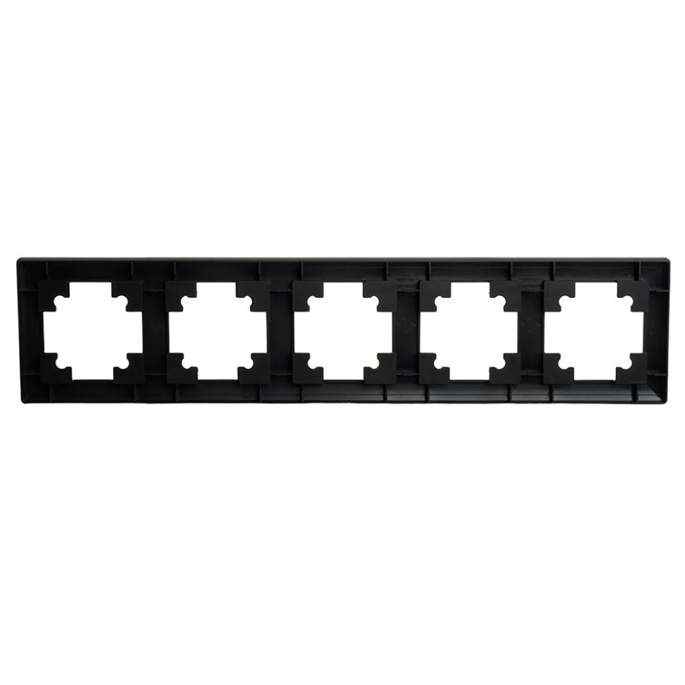 Рамка STEKKER, PFR00-7005-05 5-местная, пластик, серия Катрин, черный, артикул STEKKER 39816