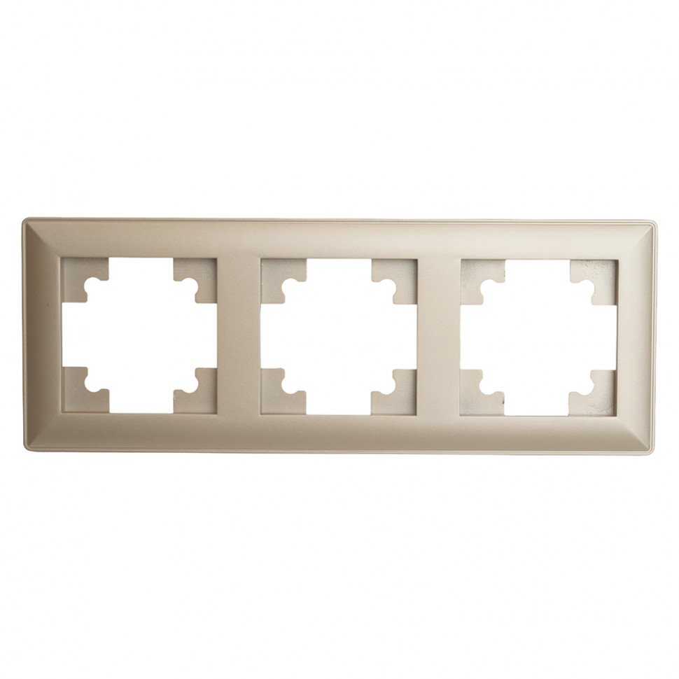 Рамка STEKKER, PFR00-7003-02 3-местная, пластик, серия Катрин, шампань, артикул STEKKER 39804