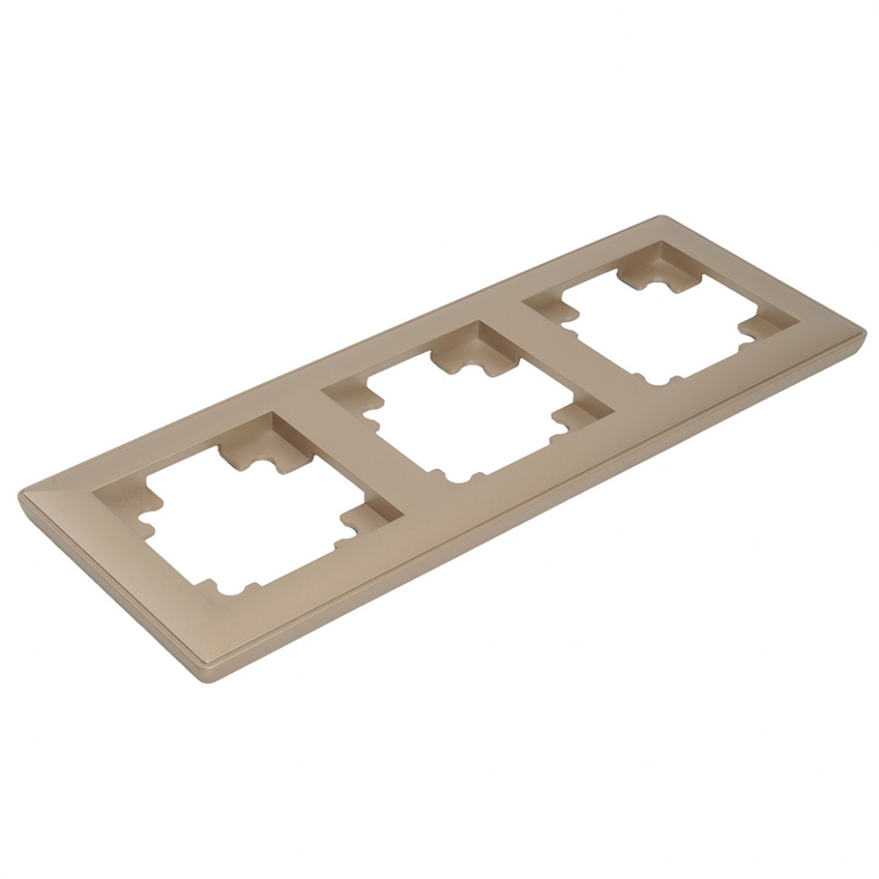 Рамка STEKKER, PFR00-7003-02 3-местная, пластик, серия Катрин, шампань, артикул STEKKER 39804