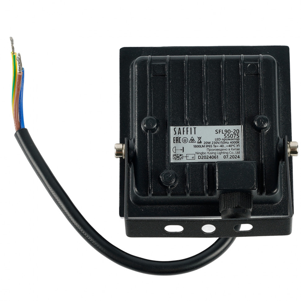 Светодиодный прожектор SAFFIT SFL90-20 IP65 20W 4000K черный, артикул SAFFIT 55075