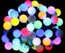 Гирлянда шарики RGB(многоцветное), 10 м, 100 LED, 1.7 см Rich LED