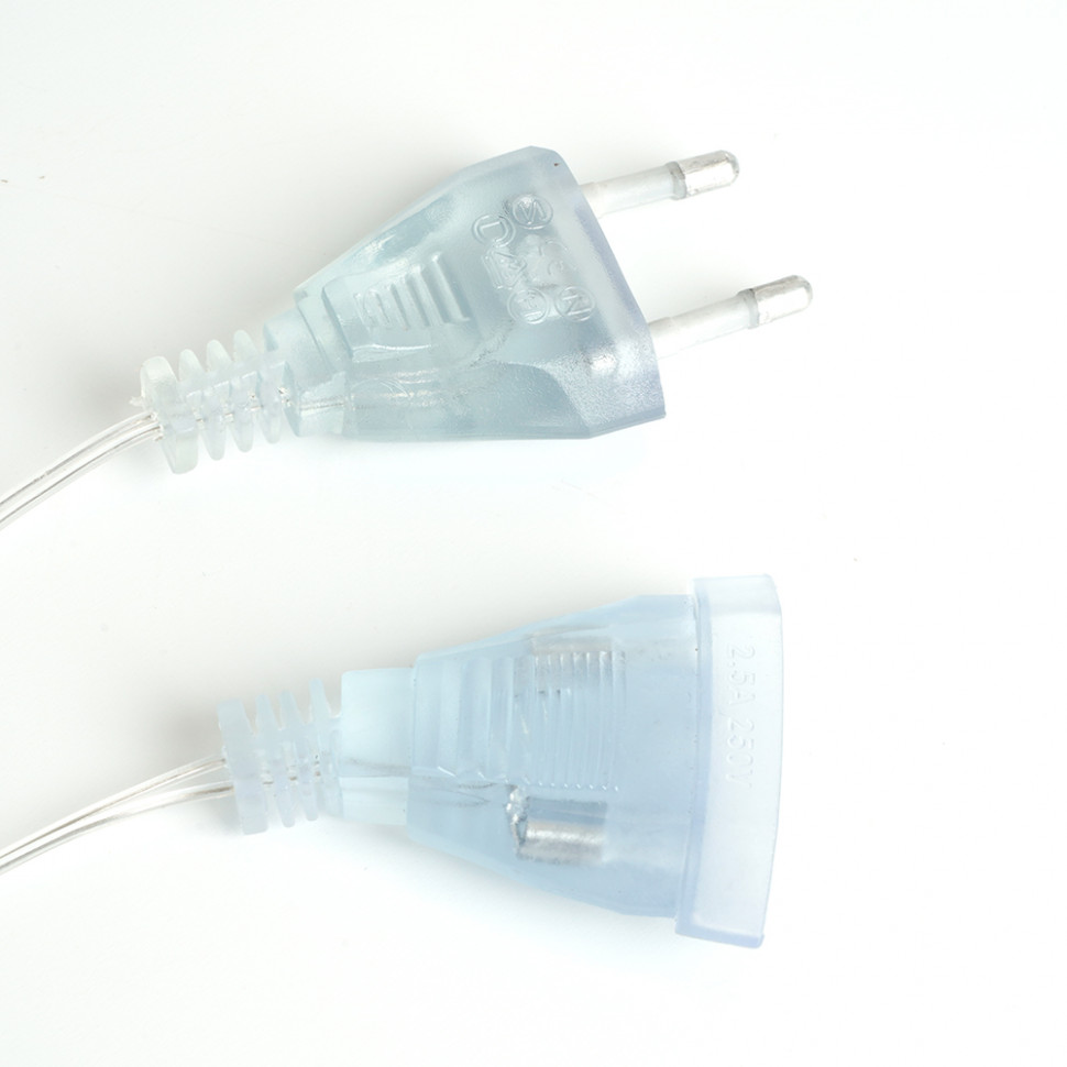 Светодиодная гирлянда Feron CL29 бахрома Звезды  3м  + 3м 230V 2700K, статичная, c питанием от сети, прозрачный шнур, артикул FERON 48613