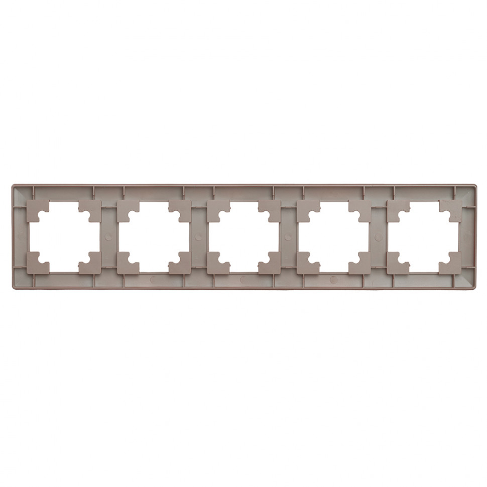Рамка STEKKER, PFR00-7005-04 5-местная, пластик, серия Катрин, шоколад, артикул STEKKER 39821