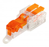 Зажим прокалывающий ответвительный STEKKER LD503-2-32 сечение 4мм2 c ответвительной клеммой LD219 на 2 выхода, оранжевый, 10 шт