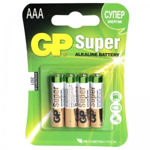 AAA_GPs Батарейка GP Super AAA (мизинчиковая) (цена за 4 штуки) Батарейка GP Super AAA (мизинчиковая) (цена за 4 штуки)