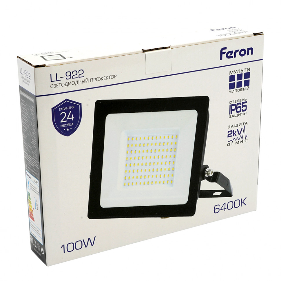 Светодиодный прожектор Feron LL-922 IP65 100W 6400K, артикул FERON 32103