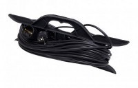 Удлинитель-шнур на рамке Stekker HM02-01-20 20м, 1 гнездо c/з 3х0,75, черный, серия Home