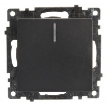 Выключатель 1-клавишный c индикатором (механизм) STEKKER GLS10-7101-06, 250В, 10А, серия Катрин, графит