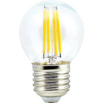 Лампа светодиодная Ecola globe   LED Premium  5,0W G45 220V E27 4000K 360° filament прозр. нитевидный шар (Ra 80, 100 Lm/W, КП=0) 68х45