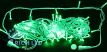 Светодиодная гирлянда 10 м, 24 вольта, зеленый, белый провод Rich LED