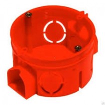 Подрозетник эл.монтажный 68х40 красный с ушками (бетон) GX-1001