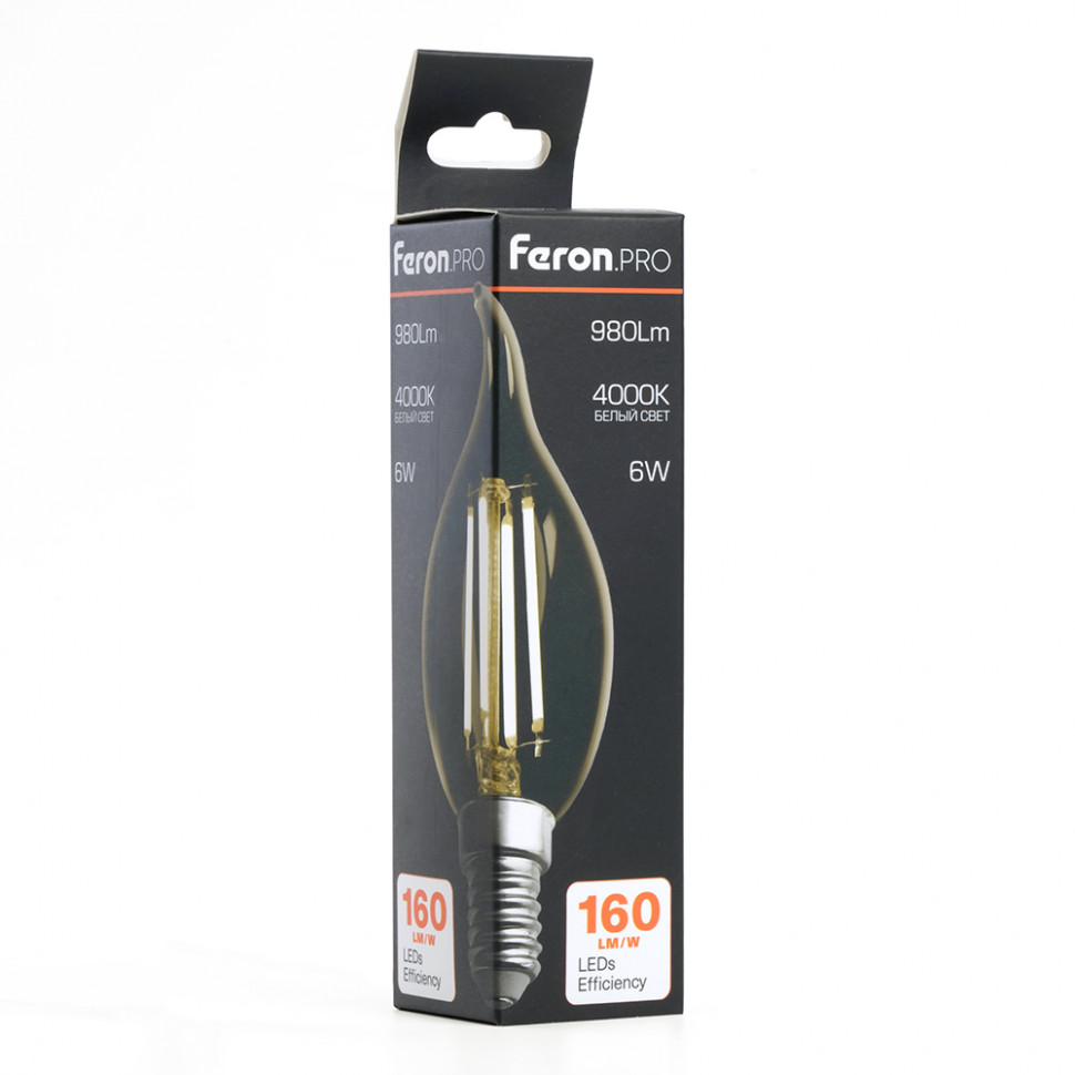 Лампа светодиодная Feron.PRO LB-1216 Свеча на ветру E14 6W 175-265V 4000K, артикул FERON 51263