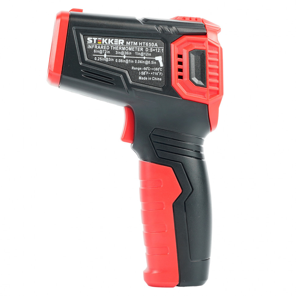 MTM HT650A Дистанционный измеритель температуры (пирометр), 2 батареи тип ААА 1,5В, черный/красный, артикул STEKKER 49998