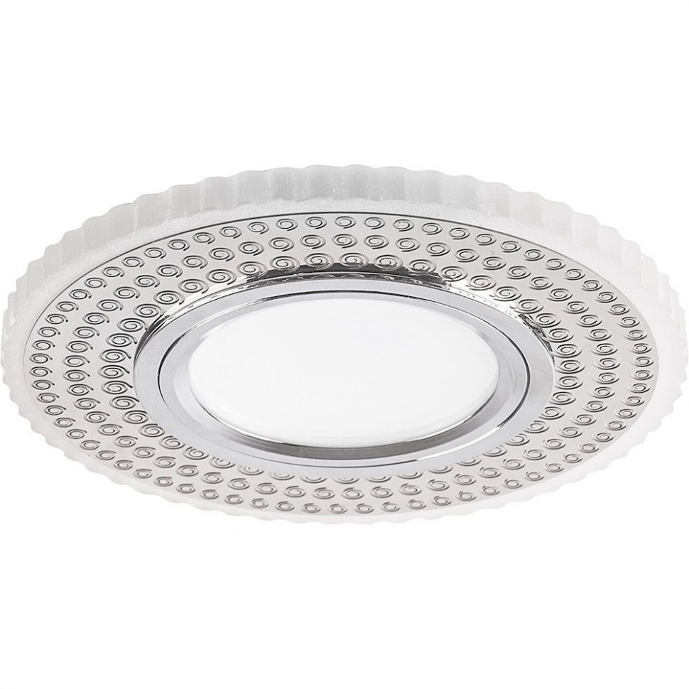Светильник встраиваемый с белой LED подсветкой Feron CD957 потолочный MR16 G5.3 белый матовый, хром, артикул FERON 32568