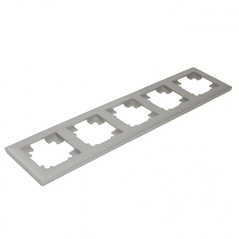 Рамка STEKKER, PFR00-7004-03 4-местная, пластик, серия Катрин, серебро, артикул STEKKER 39800