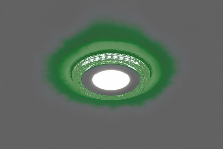 29582 Светодиодный светильник Feron AL2330 встраиваемый 6W дневной свет (4000К) и подсветка зеленый Светодиодный светильник Feron AL2330 встраиваемый 6W дневной свет (4000К) и подсветка зеленый