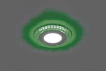 Светодиодный светильник Feron AL2330 встраиваемый 6W дневной свет (4000К) и подсветка зеленый