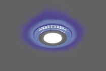 Светодиодный светильник Feron AL2330 встраиваемый 6W дневной свет (4000К) и подсветка синий