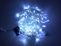 Светодиодная гирлянда 10 м, 24 вольта, белый, прозрачка Rich LED