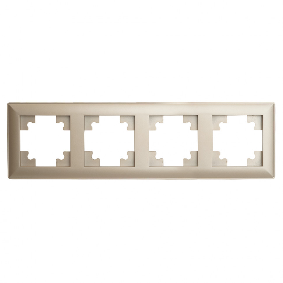 Рамка STEKKER, PFR00-7004-02 4-местная, пластик, серия Катрин, шампань, артикул STEKKER 39805