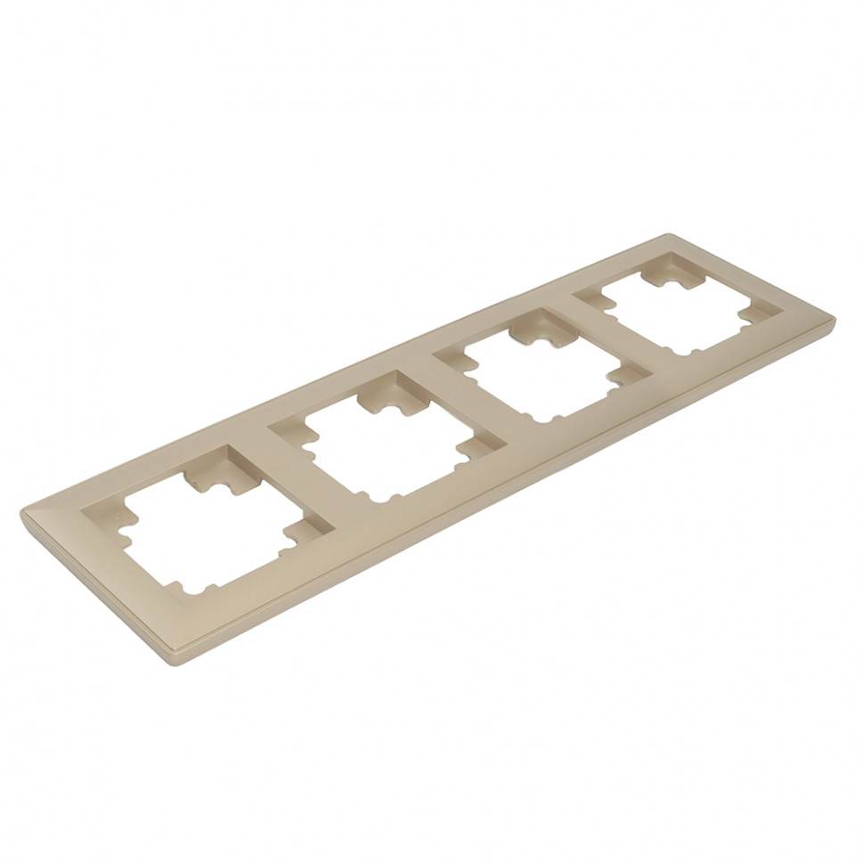 Рамка STEKKER, PFR00-7004-02 4-местная, пластик, серия Катрин, шампань, артикул STEKKER 39805