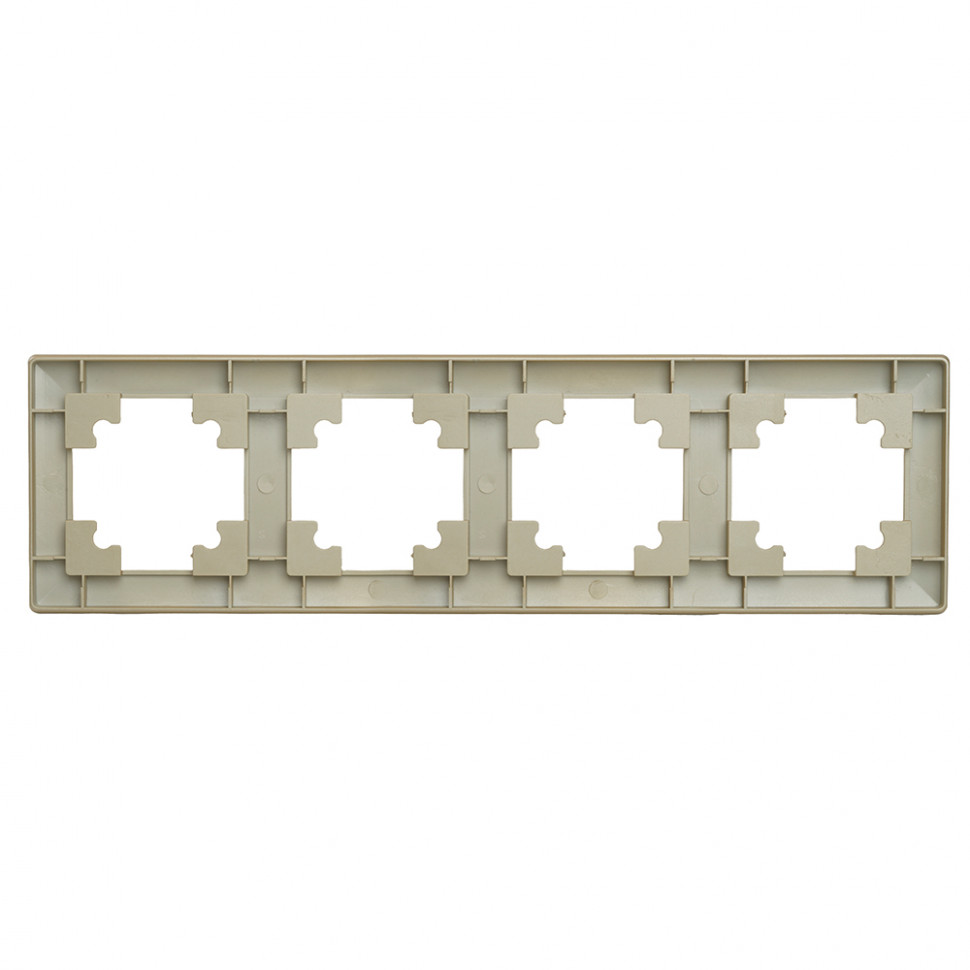 Рамка STEKKER, PFR00-7004-02 4-местная, пластик, серия Катрин, шампань, артикул STEKKER 39805