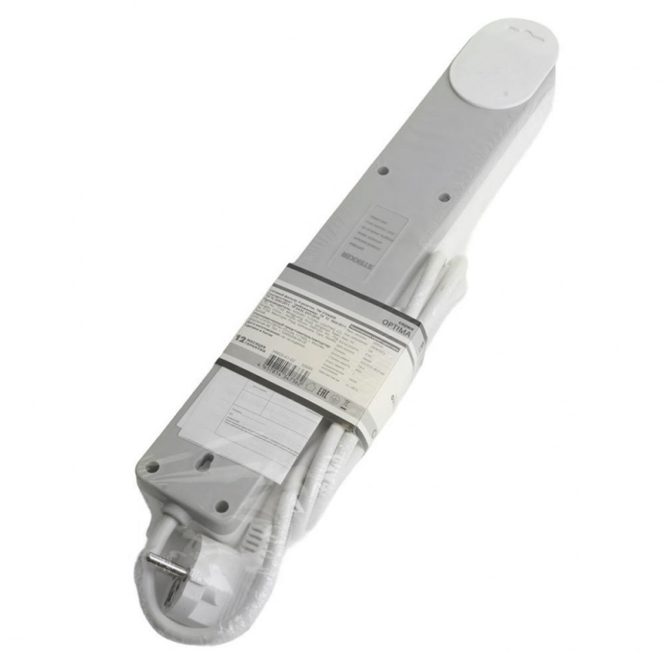 Сетевой фильтр 6-местный с/з STEKKER HM20-61-02 3x1мм2, 1,8 м, серия Optima, белый, артикул STEKKER 50095